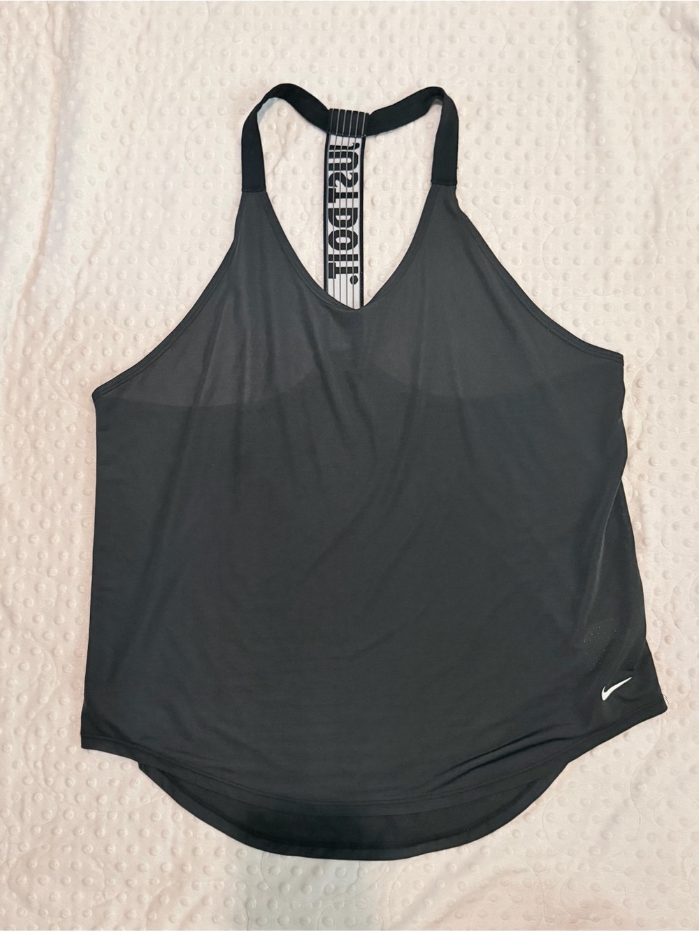 Nike Black Racerback Tank with Branded Back Strap